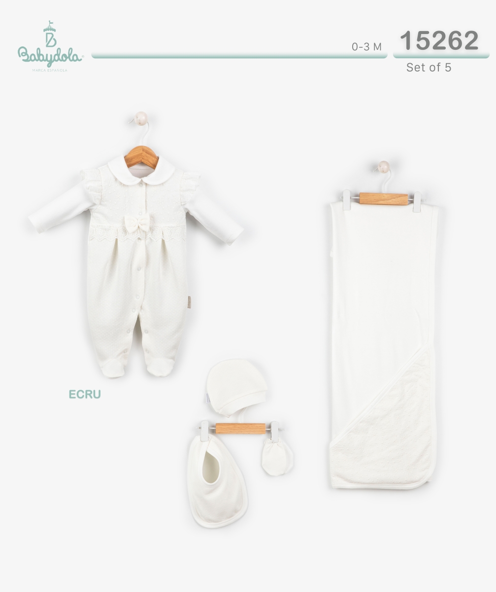 BABYDOLA-15262  ZIBIN SET-ECRU