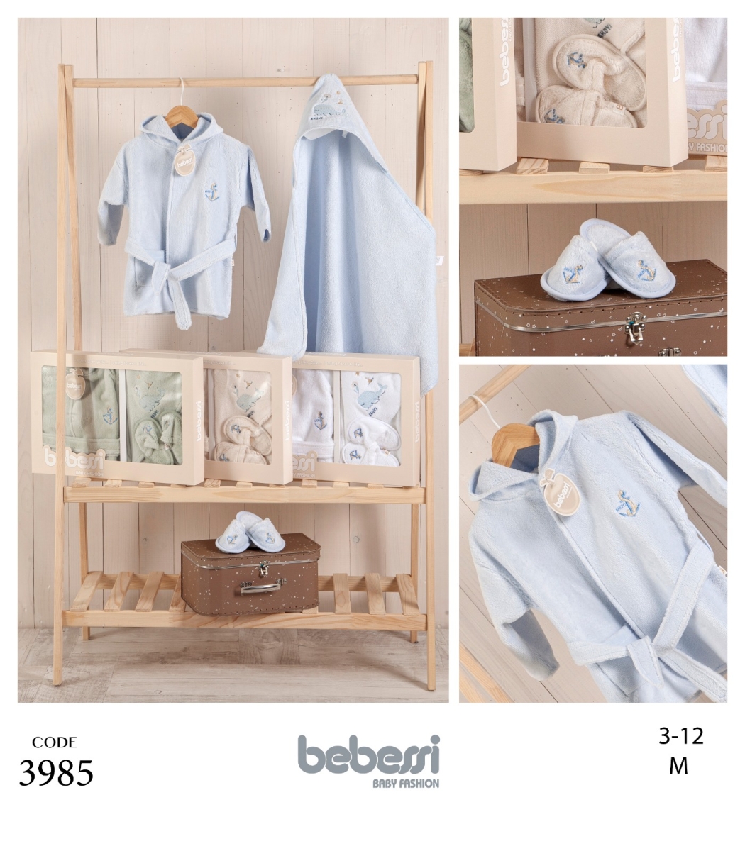 BEBESSI-3985 BORNOZ SET