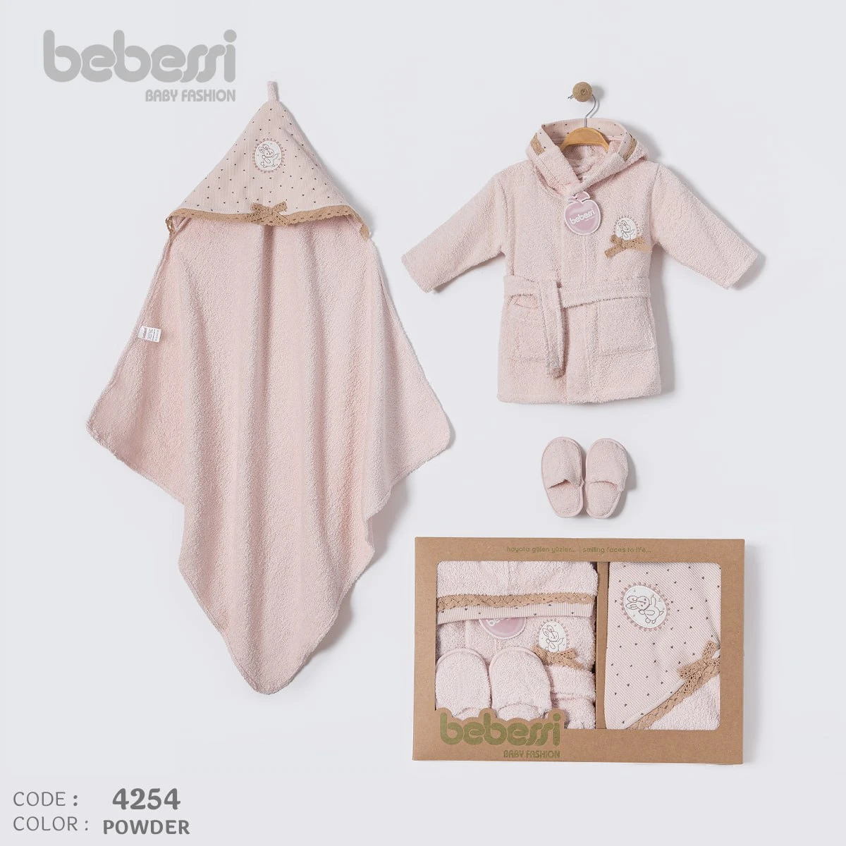 BEBESSI-4254 BORNOZ SET
