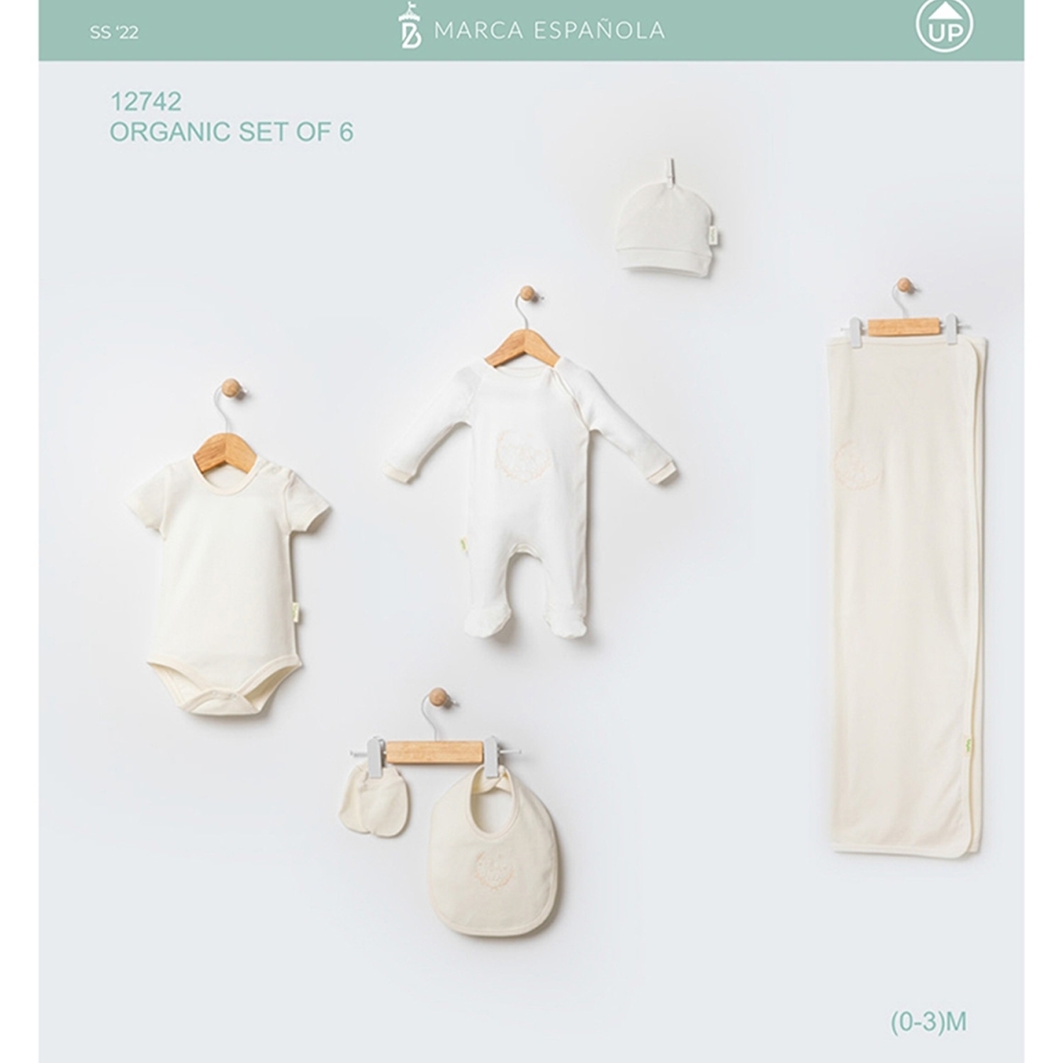 BABYDOLA-12742 ORGANIC  ZIBIN SET-ECRU